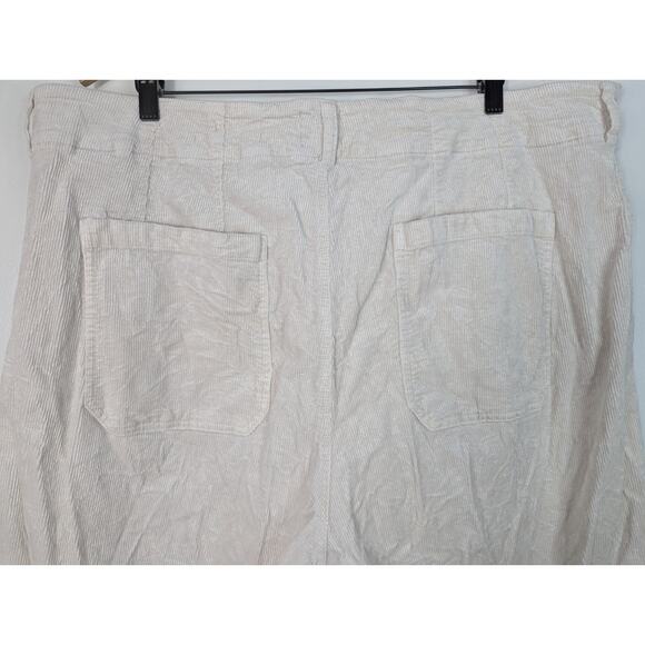 Maeve Anthropologie The Colette Cropped Wide Leg Corduroy Pant in Ivory - Picture 6 of 8